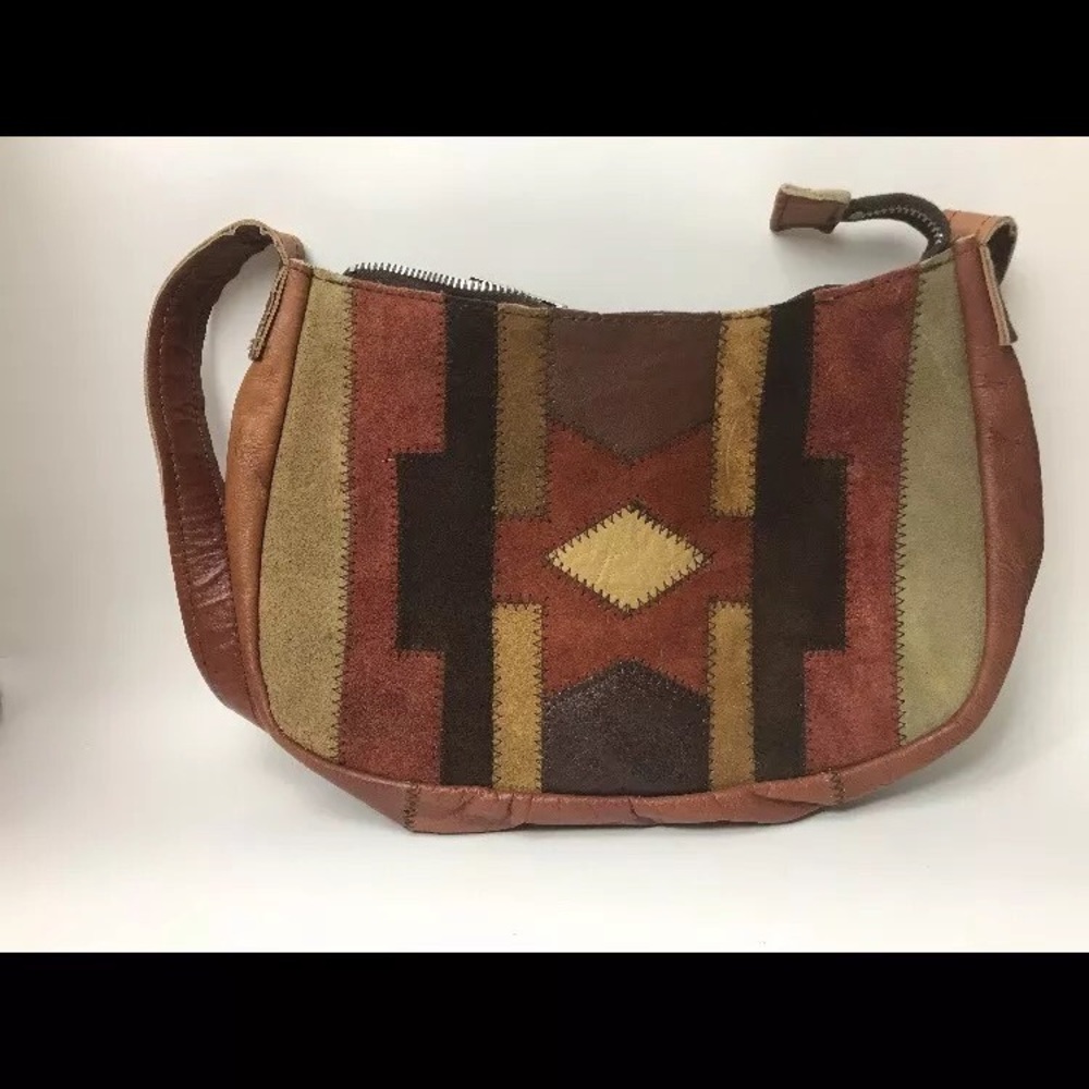 Vintage Leather Aztec style purse.